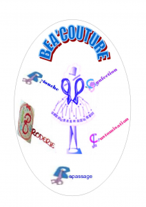 Logo de Béa'couture  :  Confection et création de vêtement, Retouche, Customisation, Broderie, Repassage et Ateliers pour Adulte,Adolescent et Enfant