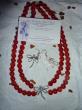 Collier perles rouge libellule