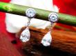 Boucles d'oreilles diamants poires et diamants ronds