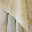 serviettes de toilette en nid d'abeille 100% lin tissées à la main à l'atelier après teinture des fils (colorants naturels)