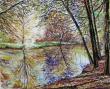 HUILE SUR TOILE : REFLETS D'AUTOMNE