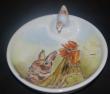 Le coq et le lapin - Assiette bébé porcelaine