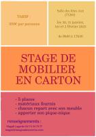 stage de mobilier en carton , Magali Lagarde De l'imaginationet du carton