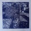 Xylogravure. série bleu
titre: Moment intime 
30x30cm 
daté et signé