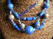 Collier bleu polymère, pierre naturelle