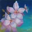 Fleurs blanches du printemps n°26 40x40 Huile 140 Euros