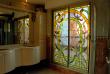 Vitrail avec double-vitrage dans salle de bain