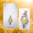 pendentif cabochon citrine tissé fil gold filled