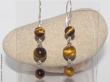 boucles d'oreilles oeil de tigre et argent par Nathalyne