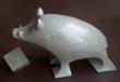 Cochon libre.Pierre de Bourgogne. H:30 cm 