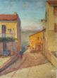 XXème siècle 
Avant restauration
Ruelle
Huile sur panneau de bois 
Ecole française 
Vincent Manago (1880-1936) 