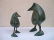 Drôles d'oiseaux, bronzes, 18 et 26 cm de haut