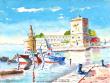 La Tour du Roy René dans le Vieux Port de Marseille  de 38 x 28 cm 