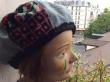 Beret patchwork tissus Jean délavé recyclé 