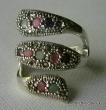 Bagues en argent et pierres naturelles Emeraudes. Pièce unique. Création artisanale. Prix 77?. Taille 53