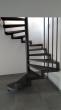 Escalier métallique hélicoïdal avec départ débillardé