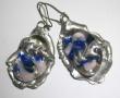 Boucles d'oreilles Duo en verre serti sur étain
