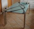 table de cuisine sur mesure en verre laqué: vagues