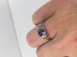 Bague or gris Tanzanite et péridot