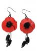 Boucles d'oreilles perles
coquelicot en cuir pleine fleur de vachette