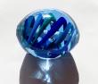 Perle spirale bicolore bleu, Verre de Murano et bulles d'air.(2,5cm)