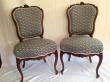 Chaises style Louis XV / tissu Lelièvre