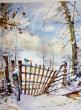 Hommage à Claude Monet aquarelle encadrée 50x40 cm