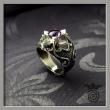 Bague Création en Argent et Améthyste Ronde de 7 - 8 mm de diamètre - Taille 