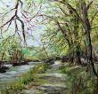 HUILE SUR TOILE : PROMENADE VERS LE BOIS D'AMOUR A PONT-AVEN