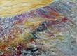 HUILE SUR TOILE : VAGUES AU COUCHANT 73X54