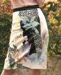 Ceinture en tissu lamé, effet cuir. Une jupe fleurie... mais pas mièvre!