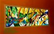 Vitrail dans chassis fixe 3m x 1 m