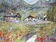 HUILE SUR TOILE : LE VILLAGE DU MONAL (HTE SAVOIE)