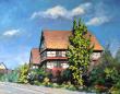 Maison typique des villages alsaciens ici dans le village d'Hindisheim proche de Strasbourg