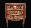 Mobilier artistique en mosaïque d'émaux de verre : Or 24 carats et faIences anciennes d'assiettes