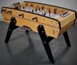 Le baby foot S230 Sulpie en hêtre clair,noir, tapis gris. La référence du baby-foot de café à la française, fabriquée artisanalement depuis 1959.