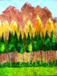 Automne sur l'Adour. Peint sur et sous verre.40x50cm