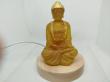 bouddha en résine marron et or avec base en bois lampe led 

H:9cm