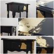 Table de Chevet
Petite console
Noire et feuille d'or