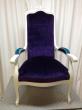 Fauteuil Voltaire patiné tissu Designers Guild velours