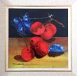 Cerises et papillons -hule sur toile 