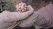 bras avec  panier fleuris reconstitué et greffé sur statue terre cuite