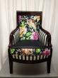 Bergère Directoire à Dauphin en acajou tissus Designers Guild et Christian Lacroix velours et soie