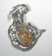 Broche Gorgone en verre serti sur étain
