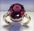 bague or 750? grenat ovale rhodolite