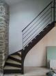 escalier métallique avec marche en chêne