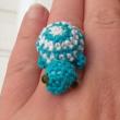 bague avec une tortue de 3 cm crochetee main
