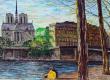 HUILE SUR TOILE : SUR LES QUAIS DE NOTRE DAME