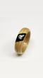 Bague en bois de Frêne, ornée d'un Zirconium 3mm sur fond d'Ebène. 