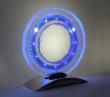 Blue ring clock, cristal et leds bleues